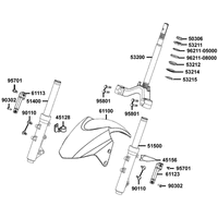 Gabeljoch, Lenkkopflager & Gabel kpl.