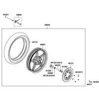 Vorderrad mit Bremsscheibe