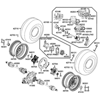 Räder hinten mit Bremse