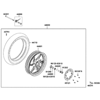 Vorderrad mit Bremsscheibe