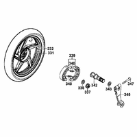 Hinterrad mit Bremse