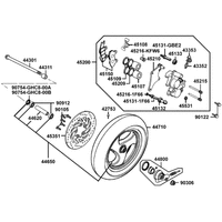 Vorderrad mit Bremssattel