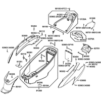 hintere Verkleidungen, Helmbox & Sitzschloss
