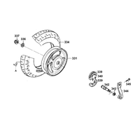Hinterrad mit Bremse