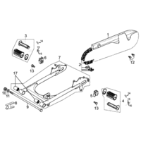 Hinterradschwinge, Kette & Fussrasten hinten
