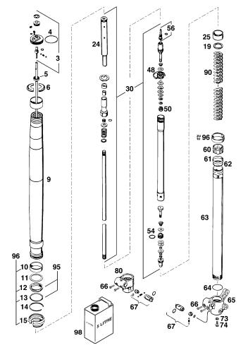 Gabelbeine Wp 125-300 `95 - E-GS 250 / 300 WP - 1995 - Ktm  